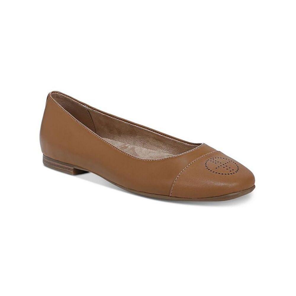 GIANI BERNINI Womens Beige Aerinn Square Toe Slip On Leather Flats Shoes 5.5 M
